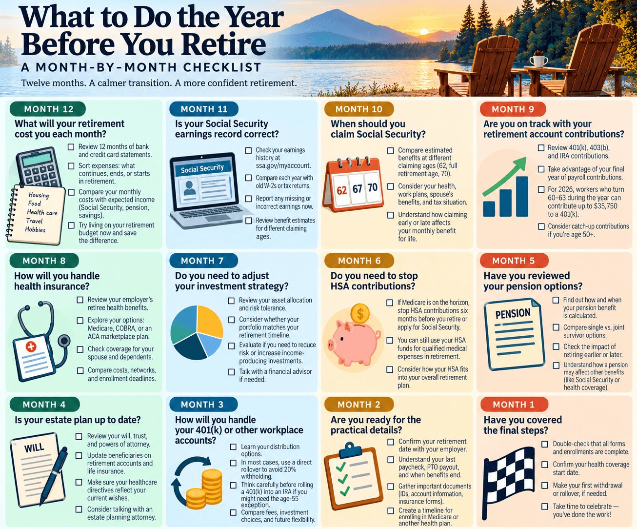 What to Do the Year Before You Retire: A Month-by-Month Checklist