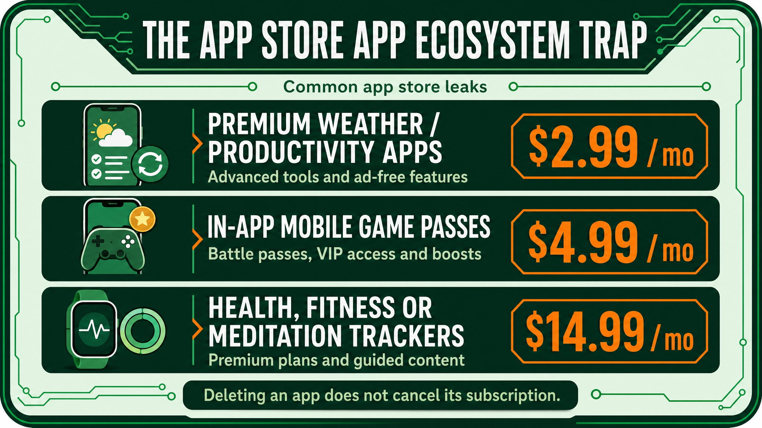 Common app store subscription leaks