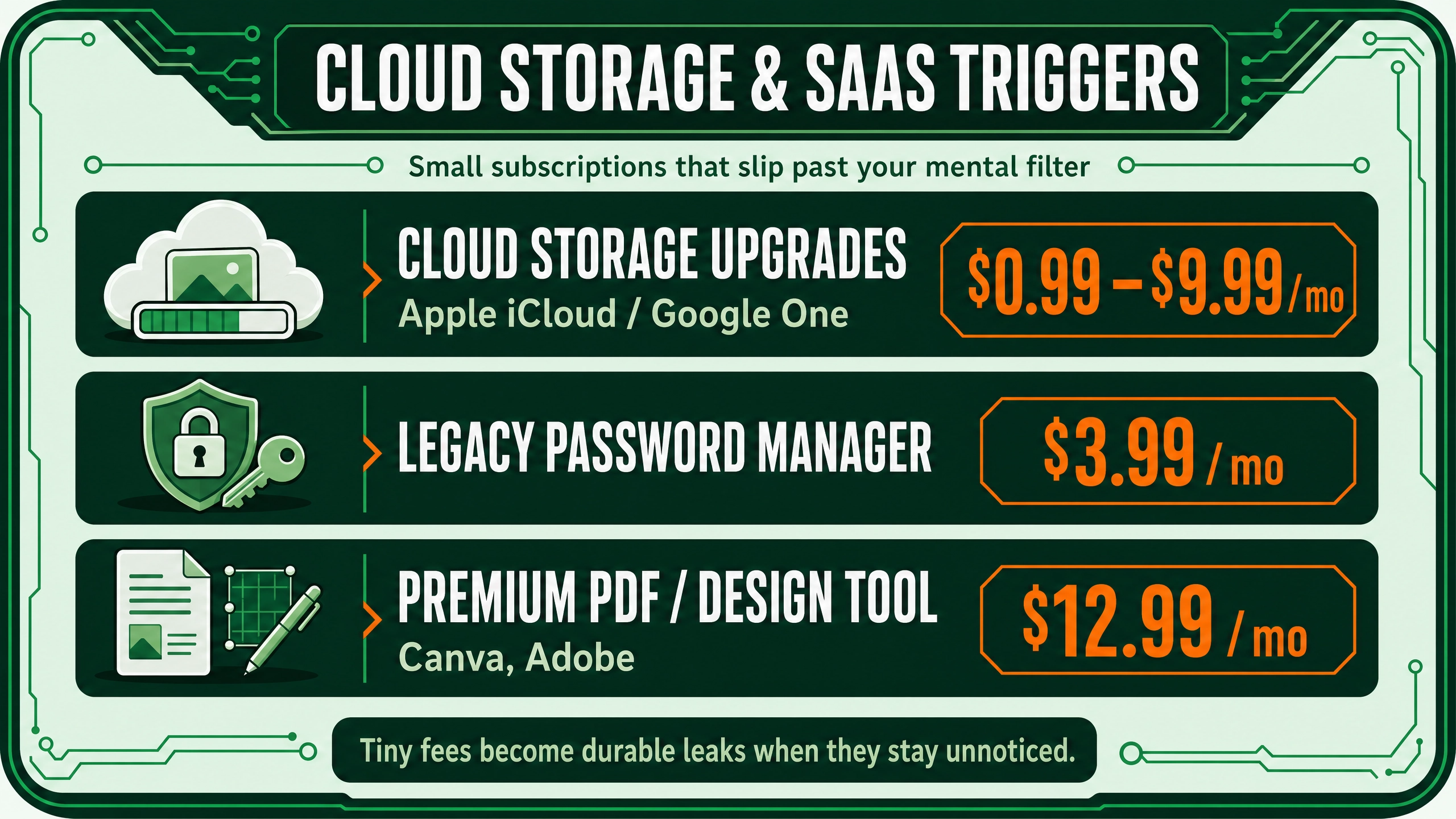 Cloud storage and software subscription traps